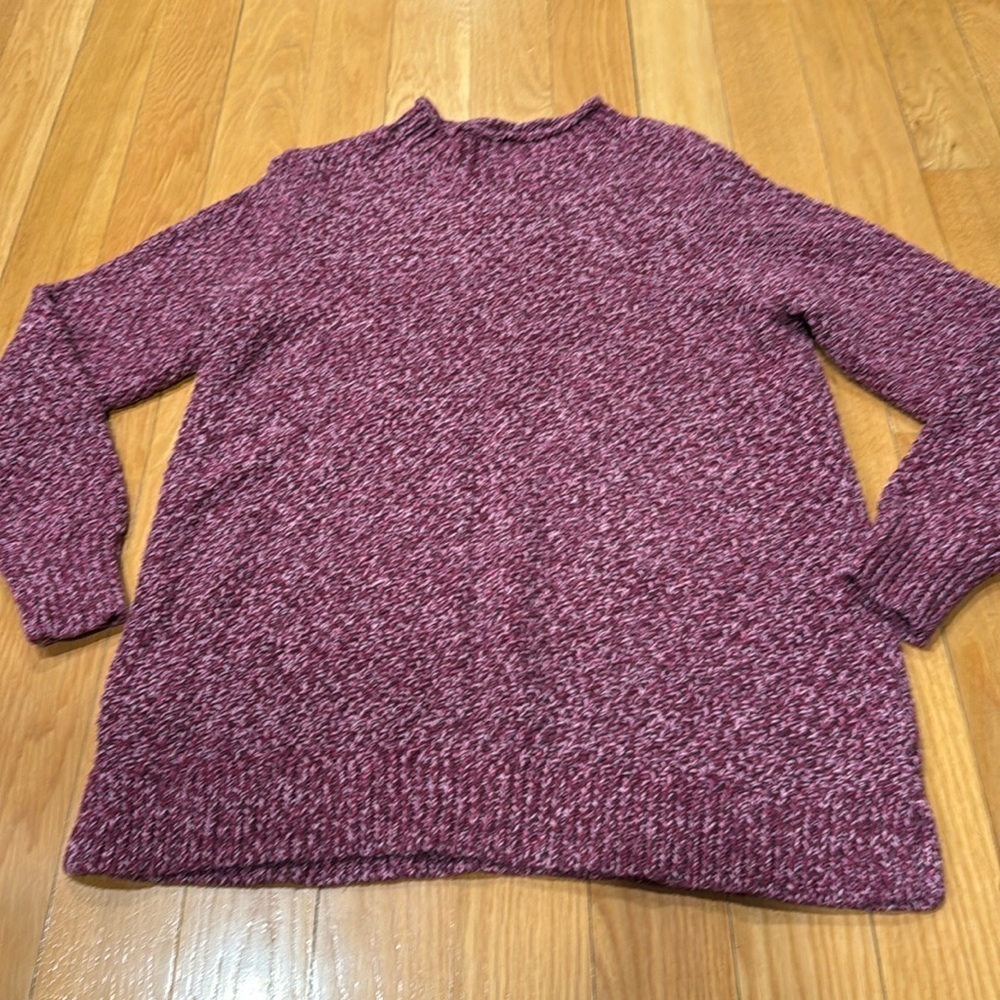 Loft women’s pointelle mixed mock neck sweater size medium. - Picture 2 of 7